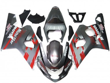 2004-2005 Suzuki GSXR 600 / GSXR 750 Motorcycle Fairings - Silver Red MoviStar Canada Websites