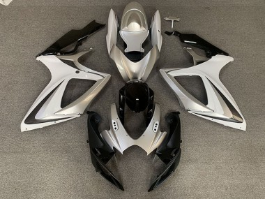 2006-2007 Suzuki GSXR 600 / GSXR 750 Motorcycle Fairings - Silver White Glossy Black OEM Style Canada Websites