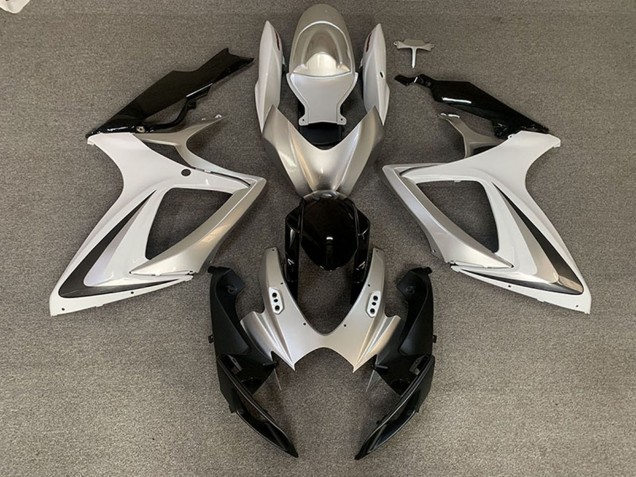 2006-2007 Suzuki GSXR 600 / GSXR 750 Motorcycle Fairings - Silver White Glossy Black OEM Style Canada Websites