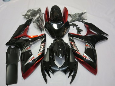 2006-2007 Suzuki GSXR 600 / GSXR 750 Motorcycle Fairings - Red Glossy Black Canada Websites