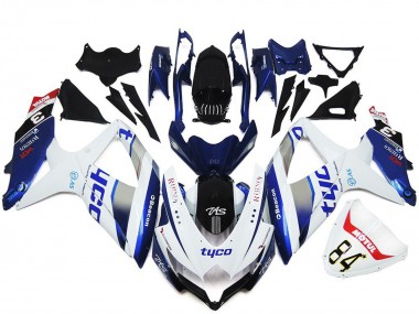 2008-2010 Suzuki GSXR 600 / GSXR 750 Motorcycle Fairings - White Silver Blue Black Tyco Canada Websites