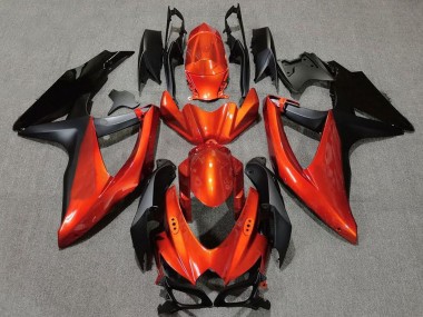 2008-2010 Suzuki GSXR 600 / GSXR 750 Motorcycle Fairings - Orange Matte Black Canada Websites