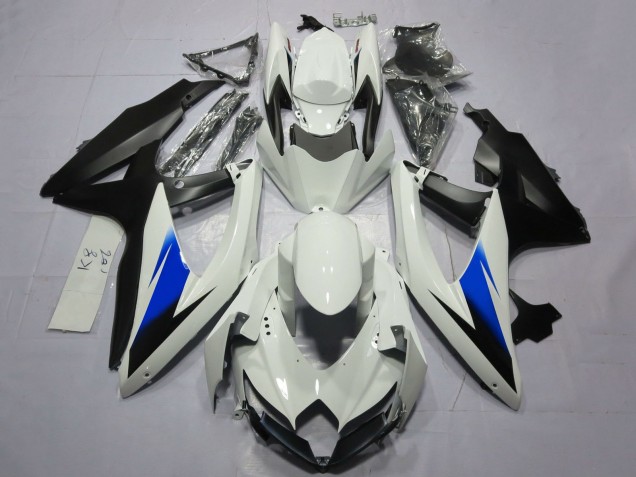 2008-2010 Suzuki GSXR 600 / GSXR 750 Motorcycle Fairings - White Blue Matte Black Canada Websites