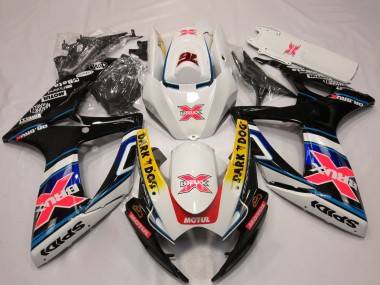 2006-2007 Suzuki GSXR 600 / GSXR 750 Motorcycle Fairings - White Red Blue Yellow Dark Dog X 76 BRUX Canada Websites