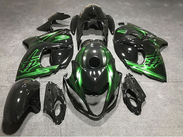 2008-2020 Suzuki GSXR 1300 Motorcycle Fairings - Glossy Black and Green Canada Websites