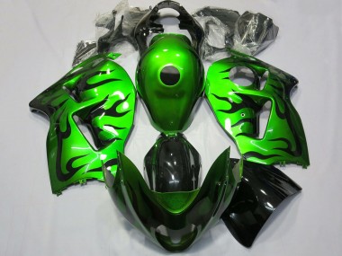 1996-2007 Suzuki GSXR 1300 Motorcycle Fairing - Green Black Flame Canada Websites