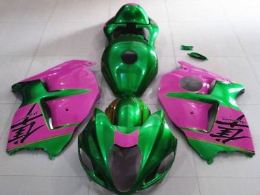 1996-2007 Suzuki GSXR 1300 Motorcycle Fairings - Glossy Green and Pink Canada Websites
