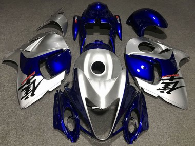 2008-2020 Suzuki GSXR 1300 Motorcycle Fairings - Glossy Silver and Blue Canada Websites