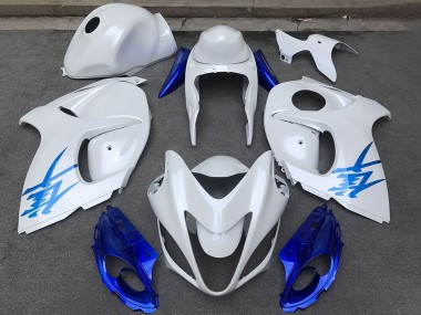 2008-2020 Suzuki GSXR 1300 Motorcycle Fairings - Glossy White Blue Canada Websites