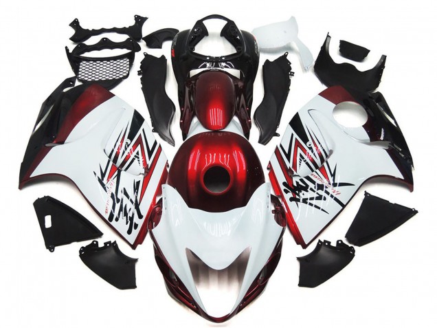 2008-2020 Suzuki GSXR 1300 Motorcycle Fairings - Glossy White Deep Red Canada Websites
