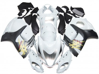 2008-2020 Suzuki GSXR 1300 Motorcycle Fairings - Glossy White with Silver Style Canada Websites