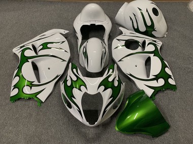 1996-2007 Suzuki GSXR 1300 Motorcycle Fairings - White Green Flame Canada Websites