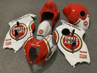 1996-2007 Suzuki GSXR 1300 Motorcycle Fairings - White Red Lucky Strike Canada Websites