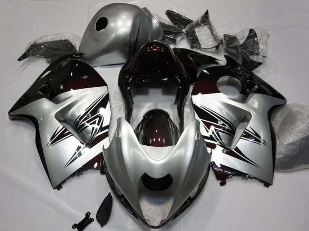 1996-2007 Suzuki GSXR 1300 Motorcycle Fairings - Silver Dark Red Canada Websites