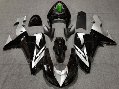 2006-2007 Kawasaki ZX10R Motorcycle Fairings - Glossy Black Silver Canada Websites