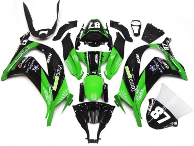 2016-2020 Kawasaki ZX10R Motorcycle Fairings - Green Glossy Black Team Green Star 87 Canada Websites