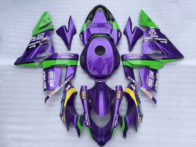 2004-2005 Kawasaki ZX10R Motorcycle Fairings - Green Purple Trick Star Canada Websites