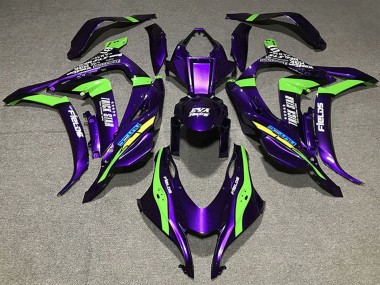 2016-2020 Kawasaki ZX10R Motorcycle Fairings - Purple Green White Trick Star Eva Racing Canada Websites