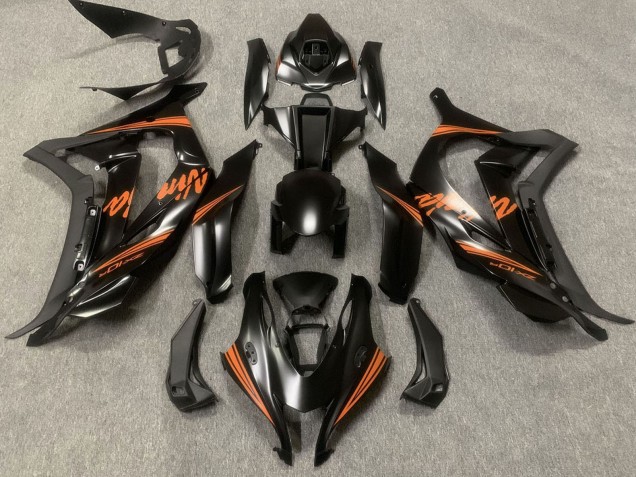 2016-2020 Kawasaki ZX10R Motorcycle Fairings - Matte Black Orange Ninja Canada Websites