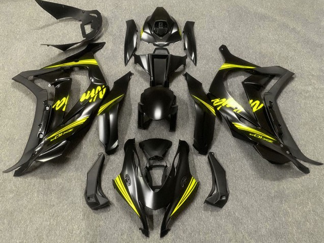 2016-2020 Kawasaki ZX10R Motorcycle Fairings - Matte Black Yellow Ninja Canada Websites