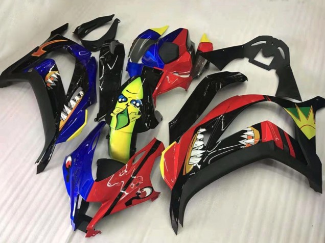 2016-2020 Kawasaki ZX10R Motorcycle Fairings - Red Blue Yellow Black Shark Canada Websites