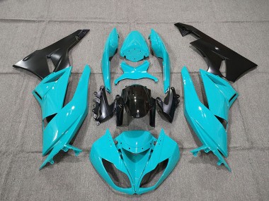 2009-2012 Kawasaki ZX6R Motorcycle Fairing Kits - Blue Glossy Black Canada Websites