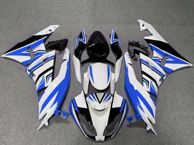 2009-2012 Kawasaki ZX6R Motorcycle Fairings - White Blue Black Zag Canada Websites
