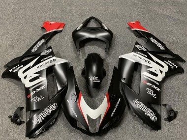 2007-2008 Kawasaki ZX6R Motorcycle Fairings - Custom Matte Black White Red Canada Websites