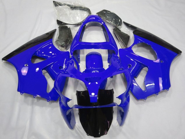 2000-2002 Kawasaki ZX6R Motorcycle Fairings - Blue Glossy Black Canada Websites