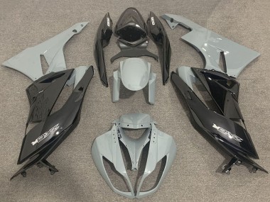 2009-2012 Kawasaki ZX6R Motorcycle Fairings - Grey Glossy Black Canada Websites
