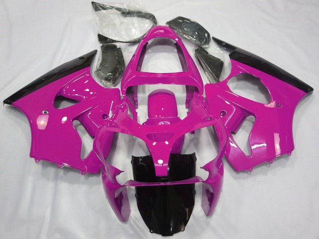 2000-2002 Kawasaki ZX6R Motorcycle Fairings - Pink Glossy Black Canada Websites