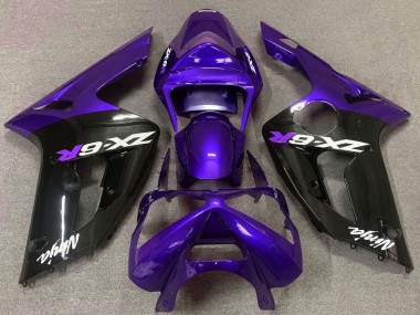 2003-2004 Kawasaki ZX6R Motorcycle Fairings - Purple Glossy Black Canada Websites