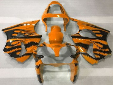 2000-2002 Kawasaki ZX6R Motorcycle Fairings - Orange Black Flame Canada Websites