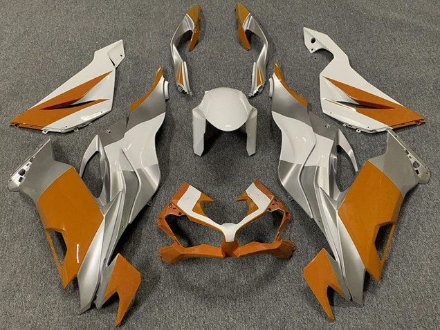 2019-2022 Kawasaki ZX6R Motorcycle Fairings - White Silver Orange Canada Websites
