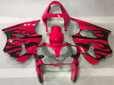 2000-2002 Kawasaki ZX6R Motorcycle Fairings - Red Black Flame Canada Websites