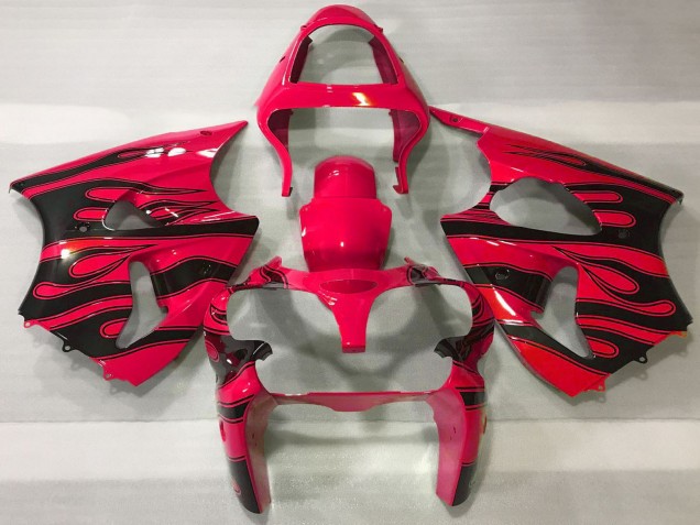 2000-2002 Kawasaki ZX6R Motorcycle Fairings - Red Black Flame Canada Websites