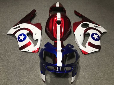 2002-2006 Kawasaki ZX12R Motorcycle Fairings - Red Blue White Star Captain America Canada Websites
