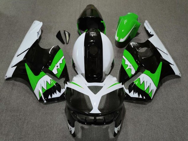 2002-2006 Kawasaki ZX12R Motorcycle Fairings - Green Black White Shark Canada Websites