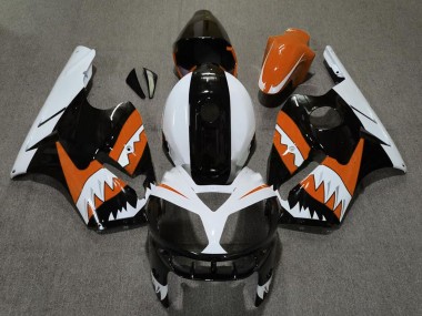 2002-2006 Kawasaki ZX12R Motorcycle Fairings - Orange Black White Shark Canada Websites
