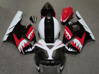 2002-2006 Kawasaki ZX12R Motorcycle Fairings - Red Black White Shark Canada Websites
