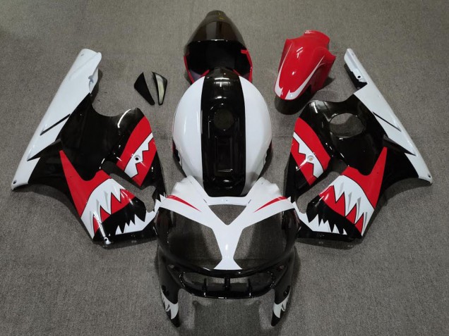 2002-2006 Kawasaki ZX12R Motorcycle Fairings - Red Black White Shark Canada Websites