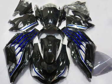 2012-2024 Kawasaki ZX14R ZZR1400 Motorcycle Fairings - Glossy Black Blue Canada Websites