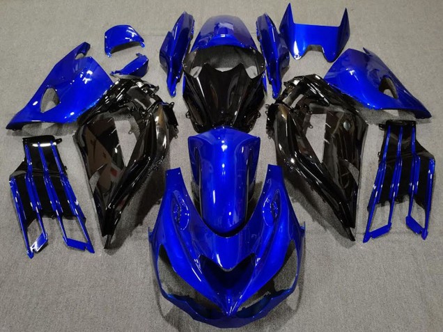 2012-2024 Kawasaki ZX14R ZZR1400 Motorcycle Fairing - Blue Glossy Black Canada Websites