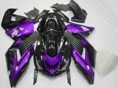 2006-2011 Kawasaki ZX14R Motorcycle Fairings - Purple Glossy Black Canada Websites