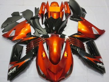 2006-2011 Kawasaki ZX14R Motorcycle Fairings - Orange Glossy Black Canada Websites