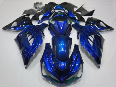 2012-2024 Kawasaki ZX14R ZZR1400 Motorcycle Fairings - Blue Glossy Black Canada Websites