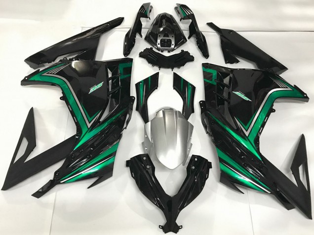 2013-2024 Kawasaki Ninja 300 Motorcycle Fairings - Glossy Black Emerald Green Canada Websites