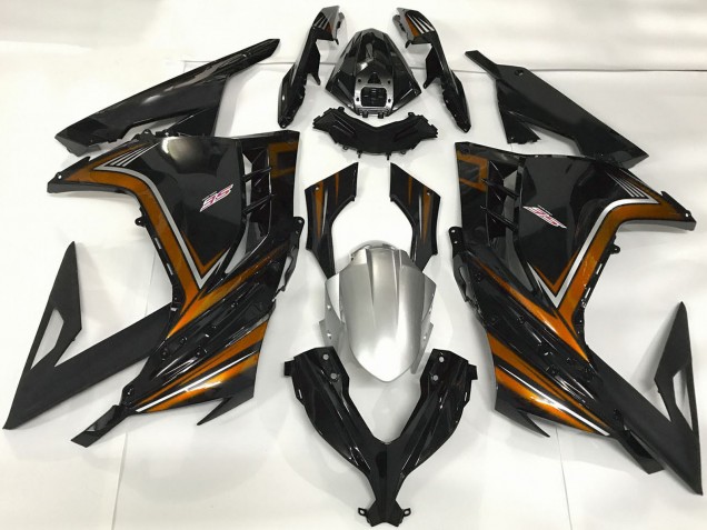 2013-2024 Kawasaki Ninja 300 Motorcycle Fairings - Glossy Black Orange Canada Websites