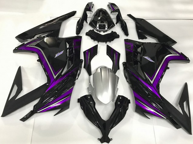 2013-2024 Kawasaki Ninja 300 Motorcycle Fairings - Glossy Black Purple Canada Websites