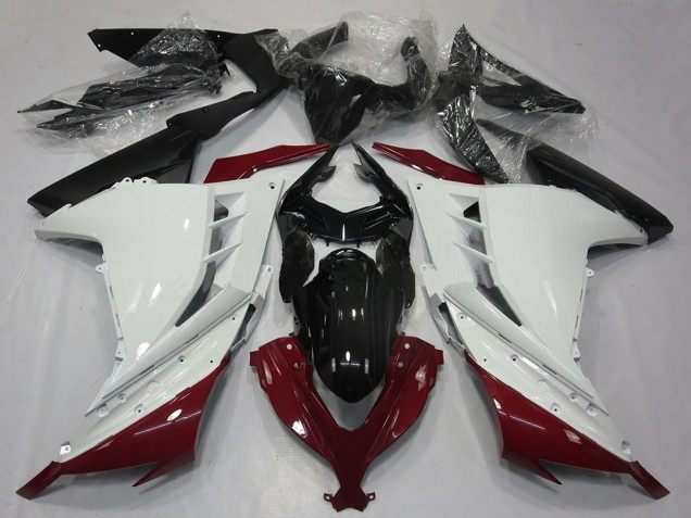 2013-2024 Kawasaki Ninja 300 Motorcycle Fairings - White Maroon Red Black Canada Websites